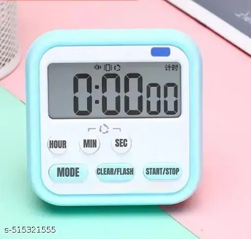 PACK OF 1 (BLUE) Digital Kitchen Timer & Stopwatch, Countdown Large Digits, Loud Alarm, Magnetic Stand