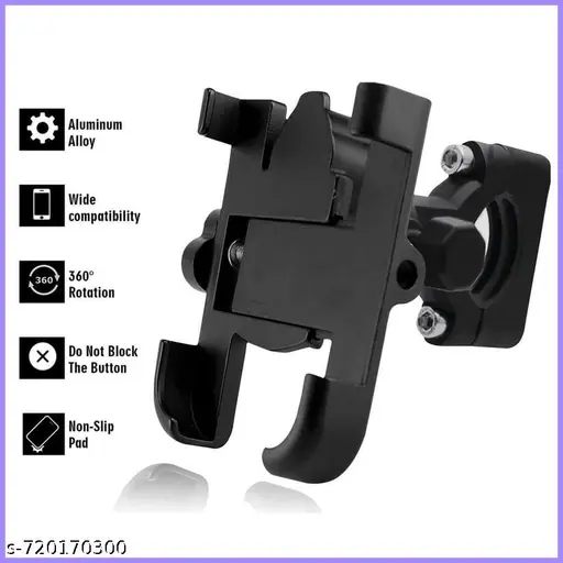 Universal Mobile Bike Holder | 360° Rotatable Handle Bar Phone Mount for Motorcycle Shockproof & Anti-Slip