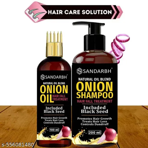 Sandarbh Onion Oil for Hair Regrowth & Hair Fall Control Hair Oil-100ml Oil & 200ml Shampoo 2 Item In Set