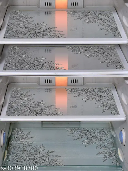 Dakshya Industries (Pack of 4) PVC Transparent Fridge Mats